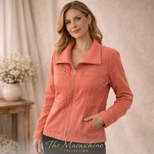 Dana Buchman Coral Zip Jacket | Size L